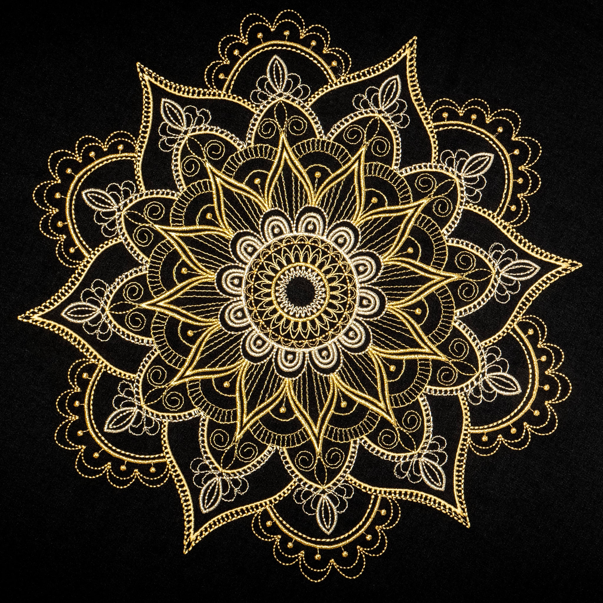 Obrus okrągły czarny Mandala